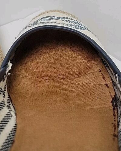 Sperry Top Sider Espadrille Wedges Heels 8M Cream Blue Knot Jute Slip On Canvas - Picture 9 of 22