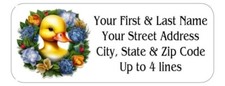 150 Christmas Wreath Rubber Duck Mailing Return Address Labels Personalized