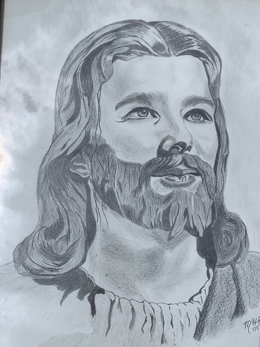 Vintage Stunning Picture of JESUS 24/20 Framed Unique Pencil Drawing ART ❤️m9 - Picture 6 of 9