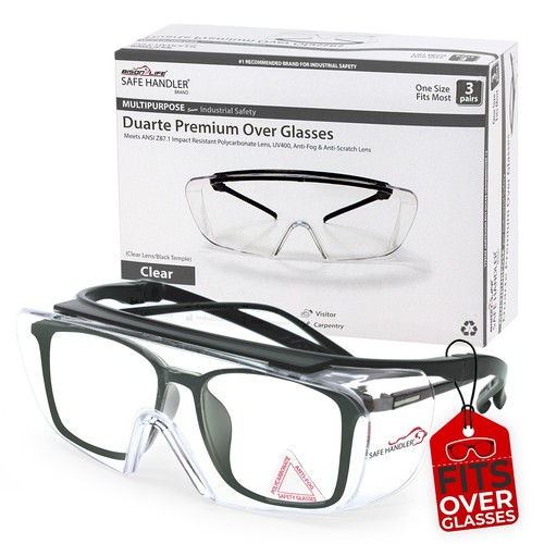 Gafas de seguridad Duarte Premium Over, antiarañazos y niebla, protección UV 400 - Imagen 13 de 14