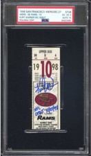 Kurt Warner PSA 4/10 NFL Debut Signed Ticket Stub St. Louis Rams 12/27/98 L@@K