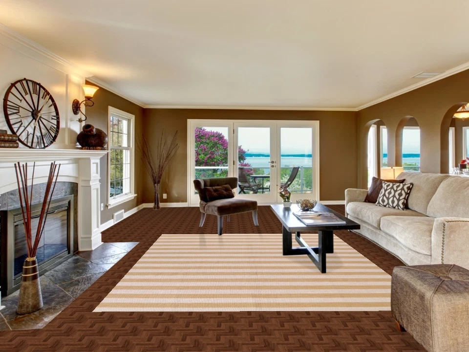 Alfombra de salón Gabbeh dorada/marfil elegante y versátil hecha a mano de lana 8x10 pies Foto 2 de 4