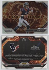2023 Panini Prizm Fireworks Silver Prizm CJ Stroud #F-10 Rookie RC