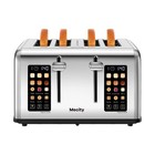 4 Slice Toaster with Touch Screen Control, 4 Wide Slots, Stainless Steel Smar...