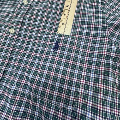Ralph Lauren Shirt Mens Medium Green Red Check Plaid Button Down Preppy Pony - Picture 6 of 11