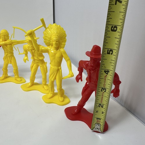 Lot 13 Tall Vintage Plastic Figure Tim Mee Marx Cowboys & Indians - Bild 7 von 8