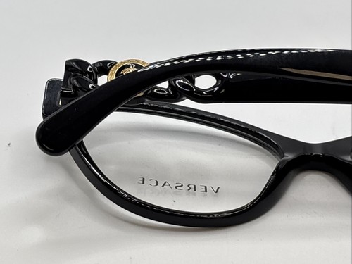 Versace Mod. 3305 GB1 55/17 140 Anteojos de Gato Negros para Mujer Italia A3480 - Imagen 20 de 23
