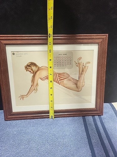 Alberto Vargas Framed Pinup "JULY 1947" "The Varga Girl" Esquire Calendar Page! - Picture 6 of 7