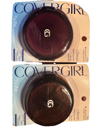 Covergirl Clean Pressed Powder Normal Skin # 140 Natural Beige .39 oz Lot Of 2 - Picture 1 of 3
