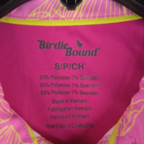 Birdie Bound Golf Apparel Mens Small Peformance Polo Pink Leaf Print - Bild 4 von 8