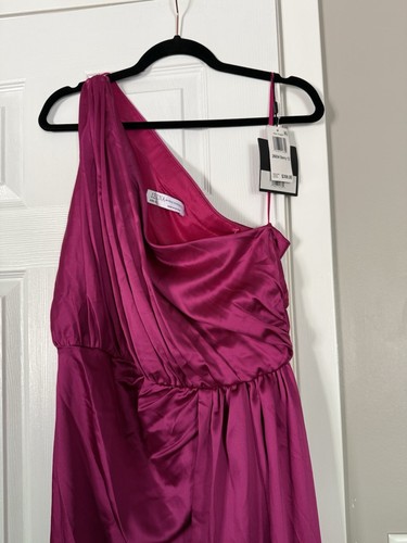 Maxi abito Mac Duggal monospalla rosa bacca nuovo con etichetta - Foto 4 di 8