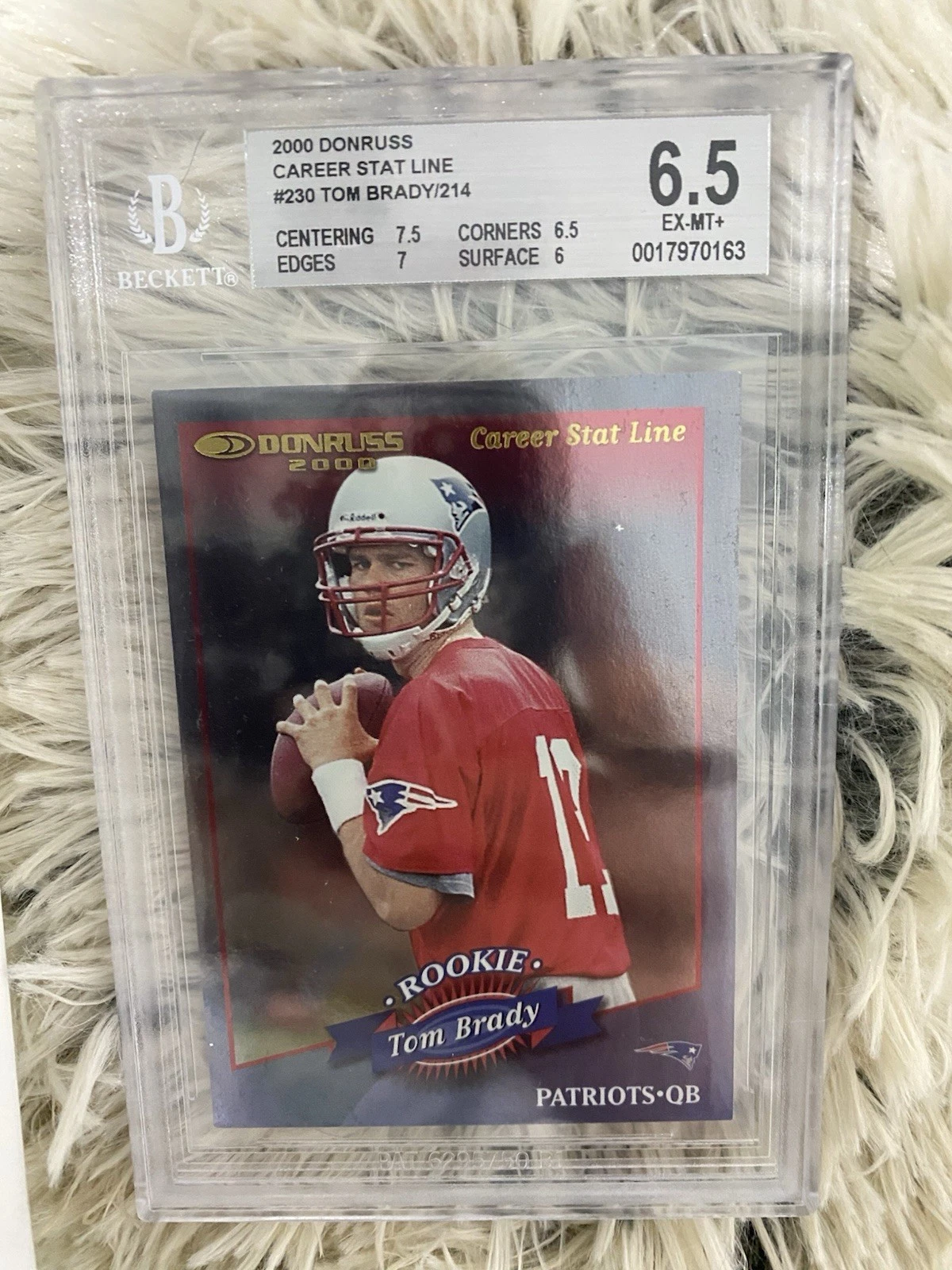 Tom Brady Donruss #230 Career Stat Line