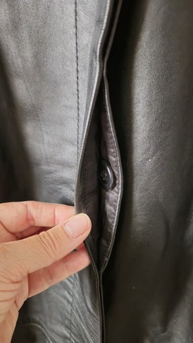 Marks & Spencer womens Uk 22 Black Collared Soft Leather Trench Coat Long 0496 - Picture 3 of 16