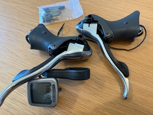 SHIMANO DURA-ACE 7801x2 Brake/Shift Levers 2x10 Speeds Silver & SC-6502 set USED - Picture 4 of 6