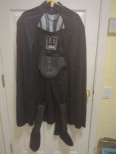 Star Wars Darth Vader Jumpsuit And Cape Costume Childs Size Medium 10-12