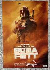 TEMUERA MORRISON SIGNED STAR WARS BOOK OF BOBA FETT 12x18 POSTER - BECKETT COA