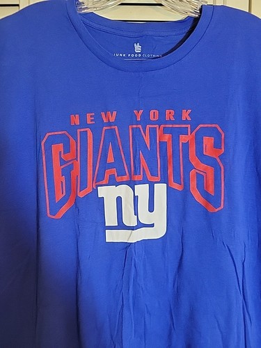 New York Giants XXL Ropa de Comida Chatarra Retro Para Hombres Azul Gráfico Logo Camiseta NFL - Imagen 2 de 4