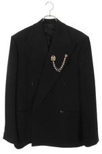 Louis Vuitton Wool Jacket 52 RM241 Double-Breasted Tailored Green