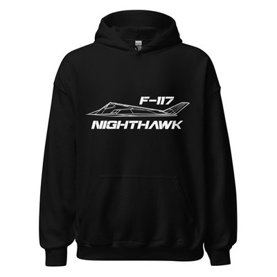 F-117 Nighthawk Hat Stealth Fighter Jet Outline USAF Aviation Cap Unisex Hoodie