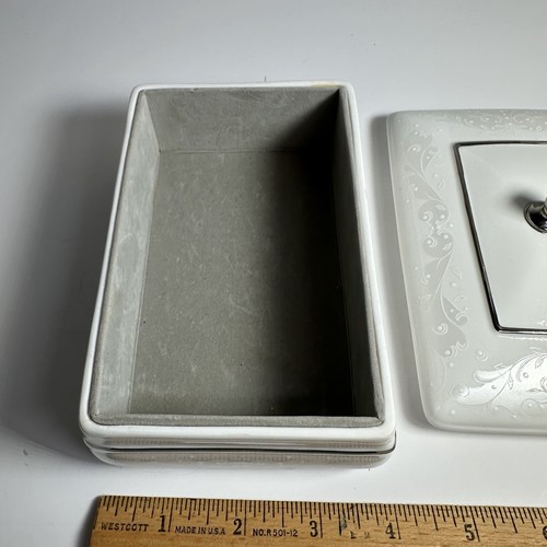 Lenox Opal Unschuld weiß Porzellan China Deckelschmuck Schmuckkästchen Dekor - Bild 5 von 13