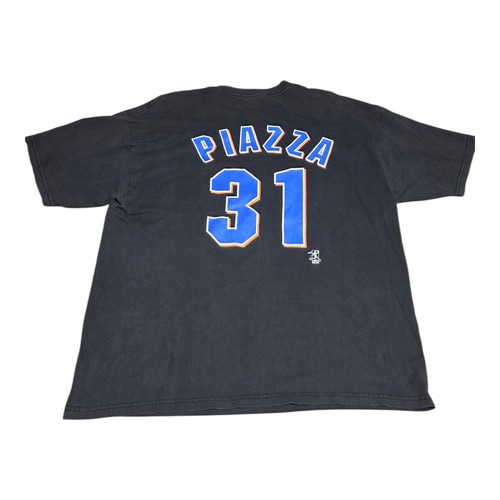 Vintage 2001 Mike Piazza #31 New York Mets T-Shirt Men’s Small Black VF... - Picture 2 of 8