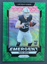 BROCK BOWERS 2024 PANINI PRIZM EMERGENT ROOKIE GREEN WAVE RAIDERS RC