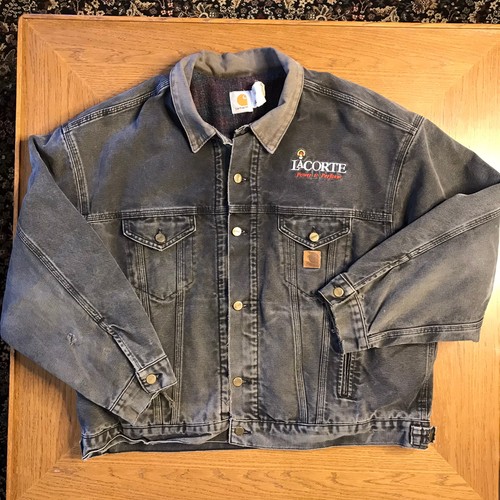 Vintage Carhartt Detroit Jeansjacke Gr. XXL J11DST Blanket Lined Distressed Trucker