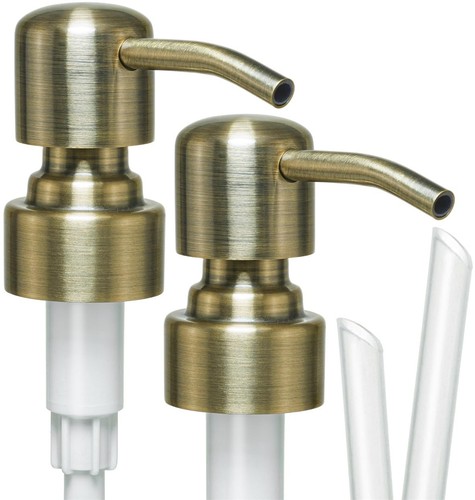2Pack Antique Brass Soap Pump Replacement for Soap Dispenser, Rustproof 304 S...