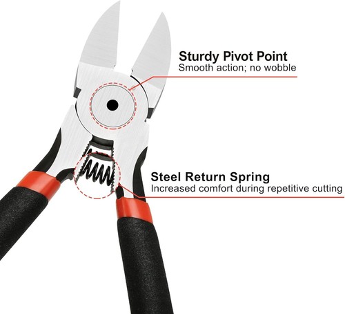 3.5/5 In/ 6-In Wire Cutters Heavy Duty Snips Flush Cut Side Cutters Pliers Metal - Picture 22 of 43
