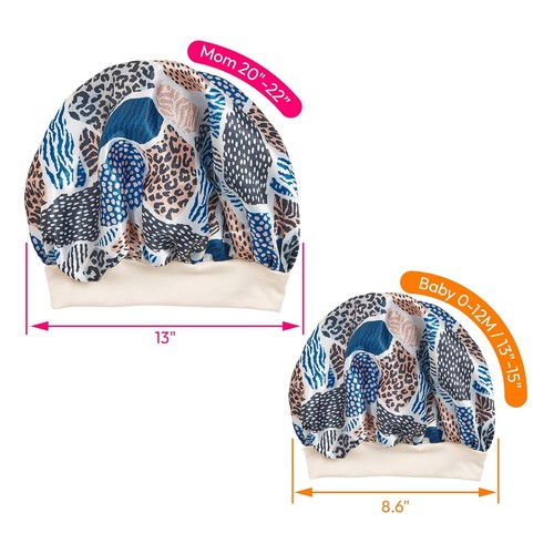 Red by Kiss 2-in-1 Mommy & Me Haube Schlafmützen Haarhaube Haarwickel (Leopar - Bild 5 von 6