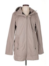 Andrew Marc Women Gray Raincoat L