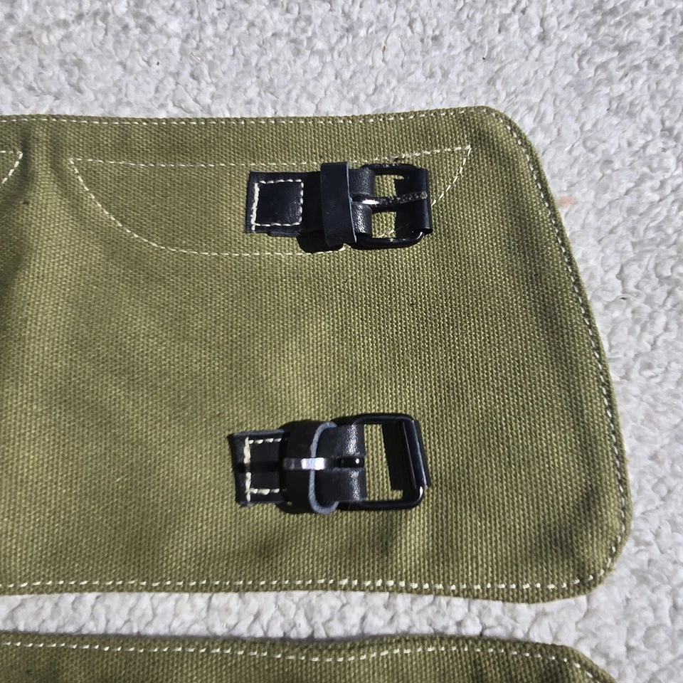 帆布腿绑腿 Olive Drab 可调皮革肩带扣 Spats 一对军队 — 第 4/4 张图片