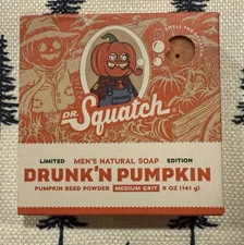 Dr. Squatch Soap Halloween Limited Edition  Drunk'n Pumpkin Medium Grit NIB
