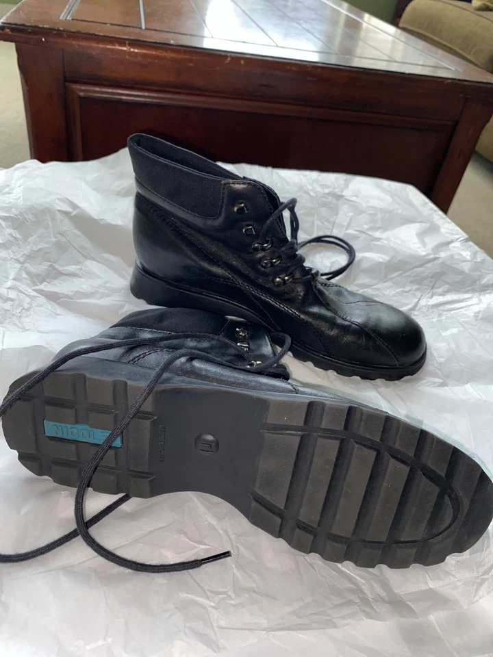 NICOLE WOMENS 8 1/2 BLACK LEATHER UPPER LACEUP BOOTS NEW WITHOUT BOX - Image 2 of 4