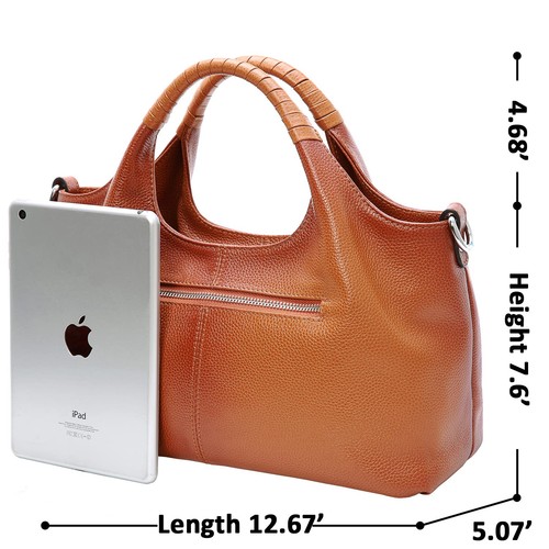 Genuine Leather Purses for Women Medium Size Satchel Handbags Crossbody Bag S... - Picture 3 of 6