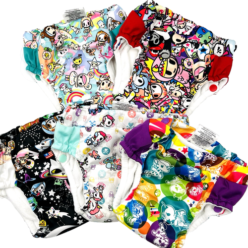 Lotto 5 pannolini pannolini Lil Learnerz Tokidoki x Kanga Care allenamento cura piccoli - Foto 1 di 12