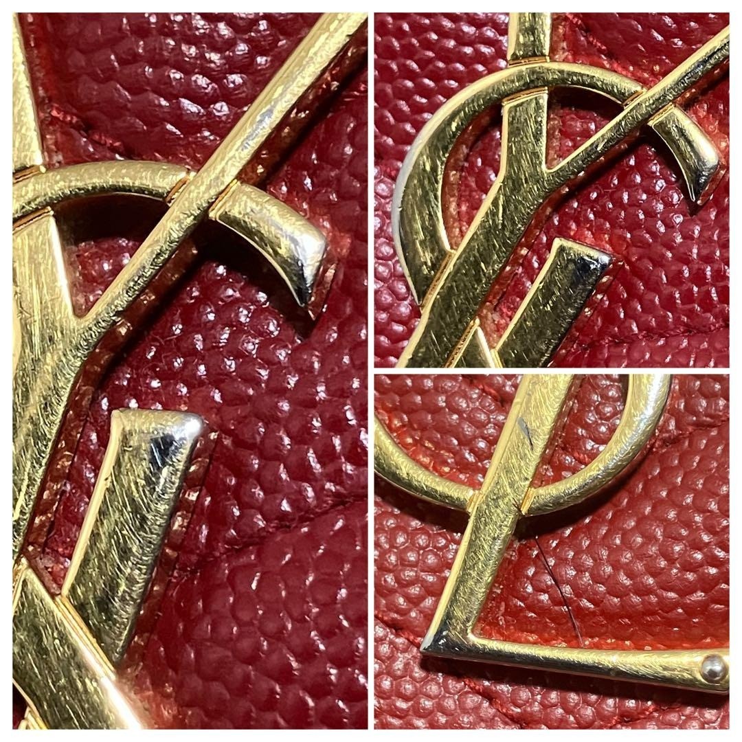 YSL レッド キルティング 長財布 YSL レッド 長財布 キルティングデザイン