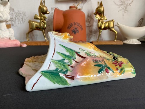 Vintage Wandtasche Rehkitz handbemalt Italien. Kitschig - Bild 13 von 13