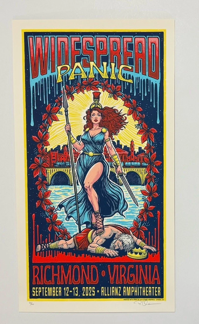 Widespread Panic Poster Richmond VA Allianz Amp 2025 Silkscreen
