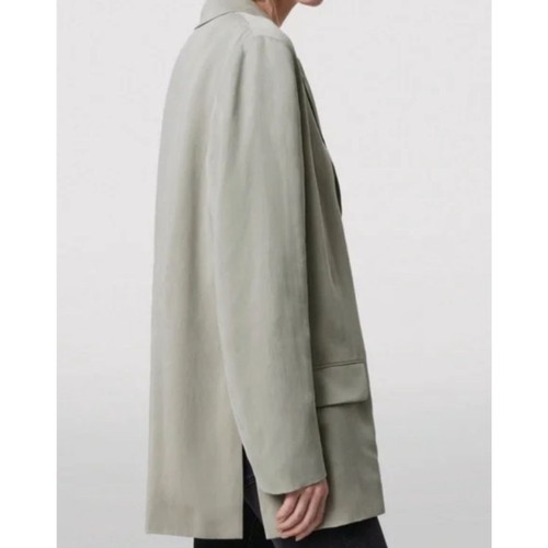 AllSaints Alva Pistazie Blazer Minimal Sleek Nightout Officecore Lyocell Gr. 2 - Bild 5 von 9