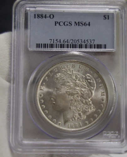 1884  O US Morgan Silver Dollar $1 PCGS MS64