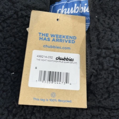 Size S- Chubbies Night Night High Pile Quarter Zip Black image 2