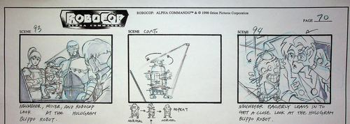 RoboCop Alpha Commando Production 1998 Hand Drawn Storyboard Orion Pictures - Picture 2 of 2