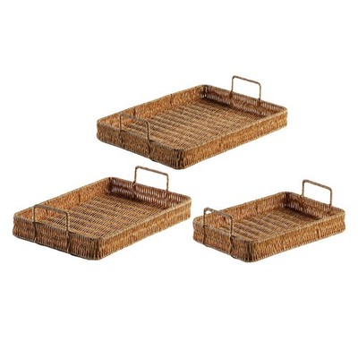 Rechteck Handgewebt Obst Serviertablett Tee Party Cupcake Tabletts Organizer