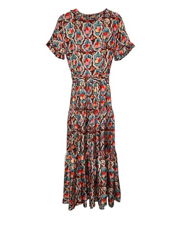 La DoubleJ Dress Womens Large Multicolor Silk Long Sassy Matisse Floral Italy - Picture 12 of 12