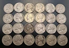PRE-1950 JEFFERSON NICKELS-LOT OF 24, ASSORTED DATES AND MINT MARKS