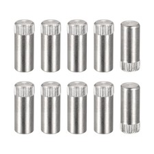 8x20mm 304 Stainless Steel Dowel Pins, 10Pcs Knurled Head Flat End Dowel Pin