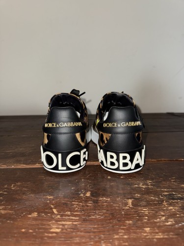 DOLCE GABBANA Portofino Tenis Leopardo Estampado Mariposa Mujer Talla 35 EE. UU. Talla 5 Nuevo en Caja - Imagen 14 de 23