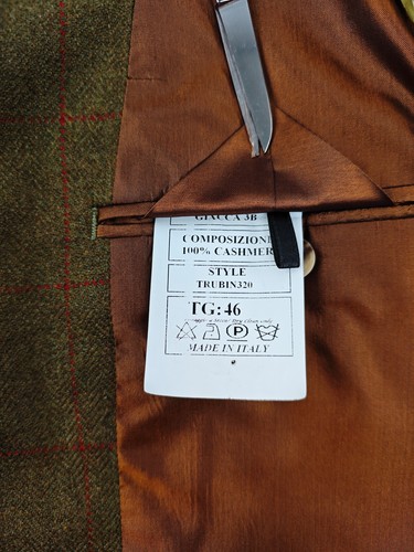 $2200 RUBINACCI NAPOLI Green Checks Jacket Sport Coat 100% Cashmere 36 US 46 EU - Picture 7 of 7