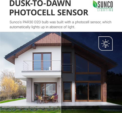 Sunco LED PAR30 Dusk to Dawn Light Bulb 4 Count (Pack of 1), 2700k Soft White  - Picture 2 of 8